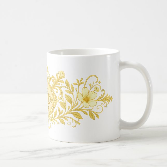 Taza de café de oro de lujo: ornamentación real (Derecha)