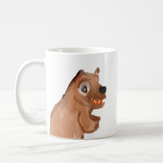 Taza de café de oso marrón acuarela caprichosa lin