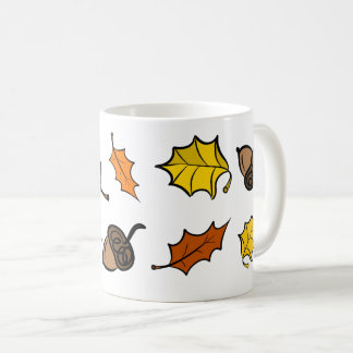 Taza de café de otoño - Hojas y bellotas