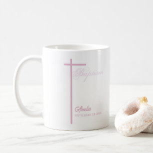 Taza De Café De padrina sobre bautismo Chica personalizado