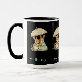 Taza de café de pareja de conejos adorable, animal