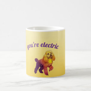 Taza de café de perro caniche eléctrico Pop Art