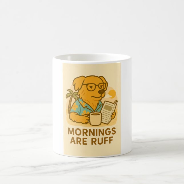 Taza de café de perro divertido (Centro)