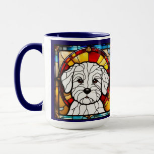 Taza de café de perro maltés lindo