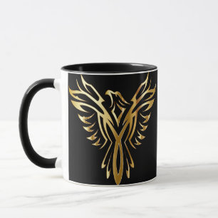 Taza de café de Phoenix del oro