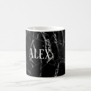 Taza de café de piedra de mármol negra conocida