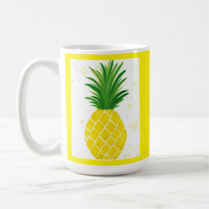 Taza de café de piña tropical