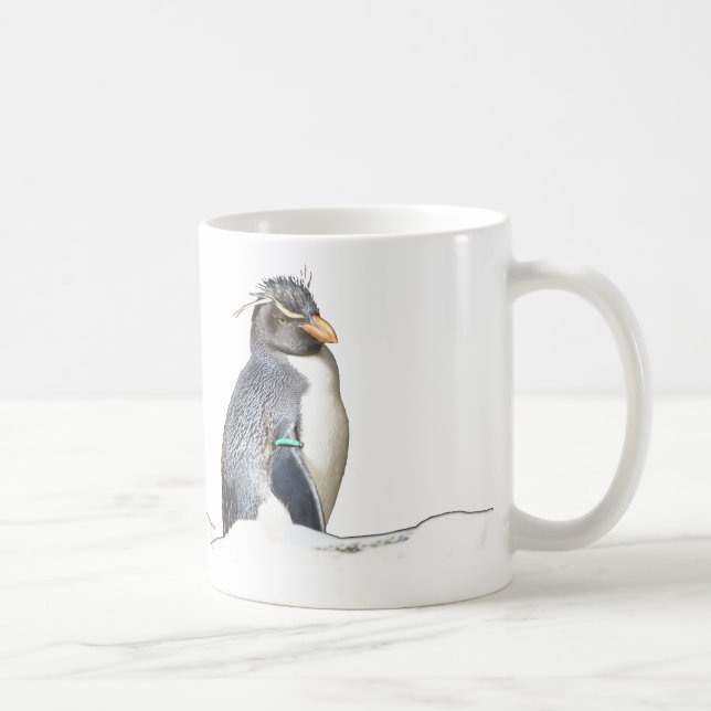 Taza de café de pingüino Cute Rockhopper (Derecha)