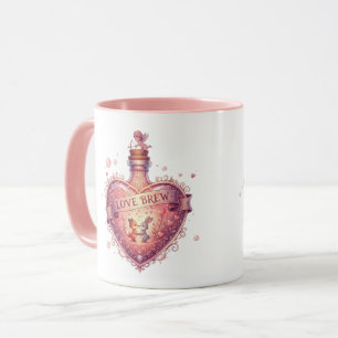Taza de café de poción vintage "Love Brew" con for