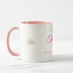 Taza de café de princesa con lazo de tono rosa agr