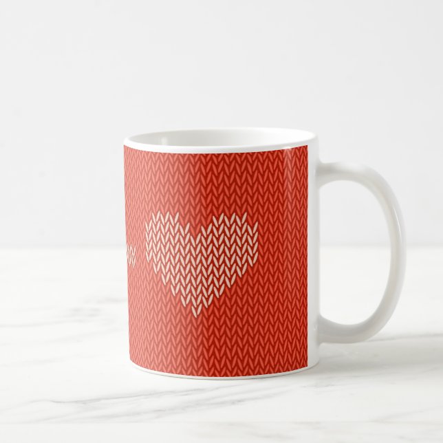 Taza De Café De Punto Dos Corazones (Derecha)