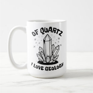 Taza De Café De Quartz Me Encanta La Geología Negro Y Blanco