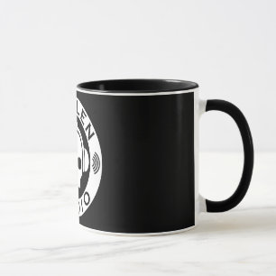 Taza de café de radio hosca