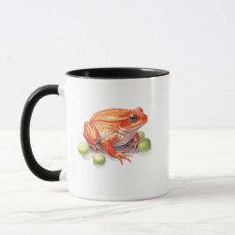 Taza de café de rana roja vibrante La audaz bellez