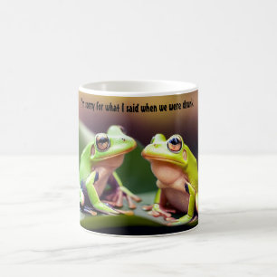 Taza de café de ranas borrachas divertidas