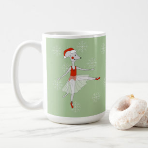 Taza de café de Ratona Bailarina Navidad Copos de 