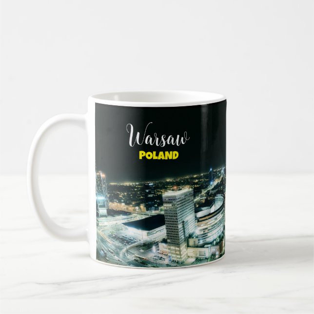 Taza de café de recuerdo de Varsovia Polonia   (Izquierda)