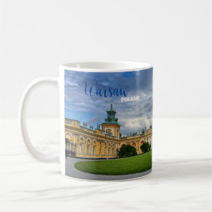 Taza de café de recuerdo de viaje a Varsovia Polon