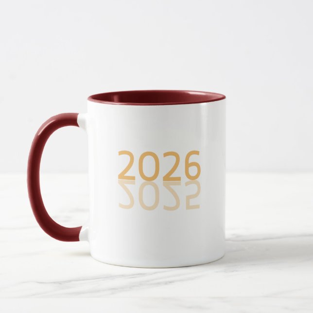 Taza de café de reflexión 2026 - Dorado minimalist (Izquierda)