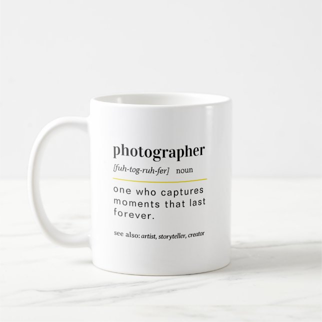 Taza de café de regalo para fotógrafo divertido (Izquierda)