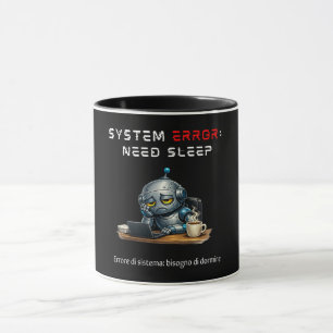 Taza de café de robot divertido