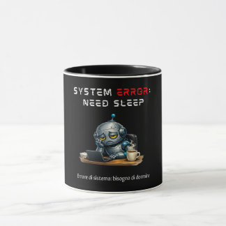 Taza de café de robot divertido