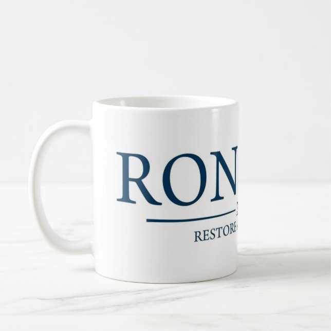 Taza De Café De Ron Paul del restablecimiento de América café (Izquierda)