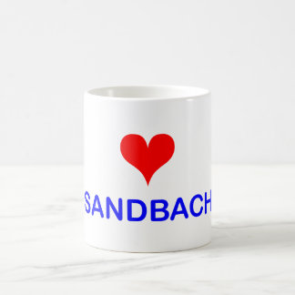 Taza de café de Sandbach del amor