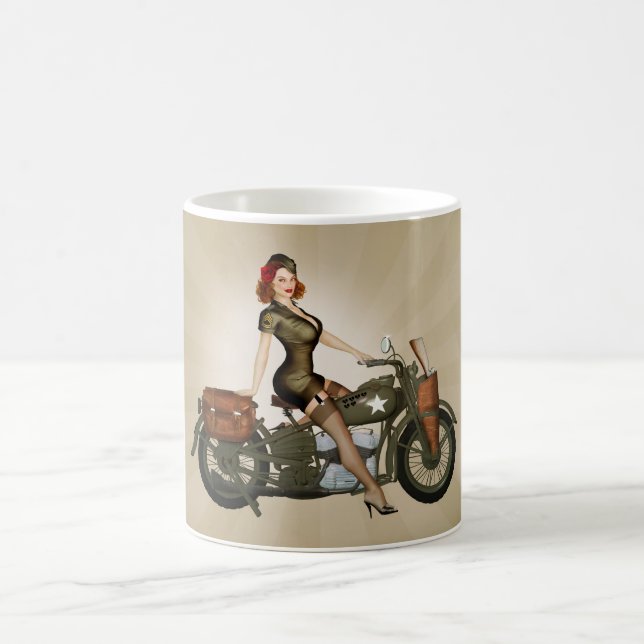 Taza de café de sargento Davidson Army Motorcycle (Centro)