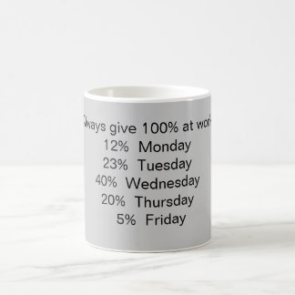 Taza De Café Dé siempre 100% en el trabajo: