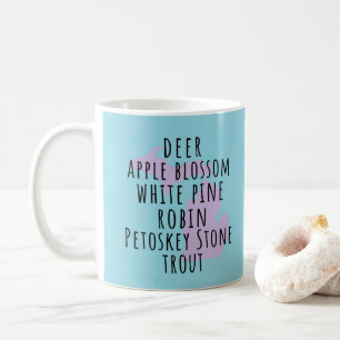 Taza De Café De Símbolos De Michigan Simple Texto