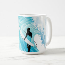 Taza de café de surf