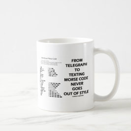 Taza De Café De Telégrafo A Mensajes De Texto Código Morse Nunc