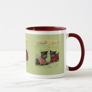 Taza de café de Terrier del escocés del vintage