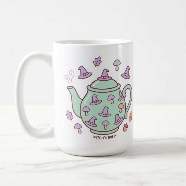 Taza de café de tetera Pastel Kawaii Witch's Brew (Izquierda)