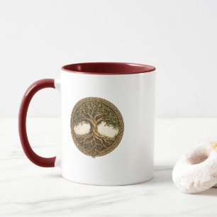 Taza de café de tono doble Marrón Oscuro del Árbol
