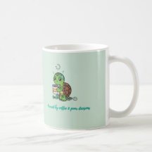 Taza de café de tortuga linda