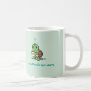 Taza de café de tortuga linda