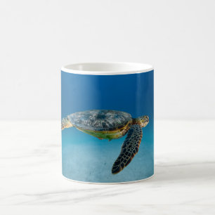 Taza De Café De Tortuga Marina Nadando Vida Silves