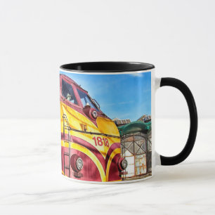 Taza de café de tren de vapor de locomotora antigu