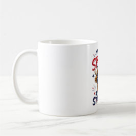Taza de café de vaca Highland patriótica Nacida pa