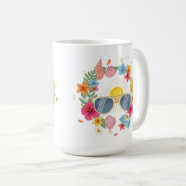 Taza de café de verano tropical | Taza de té linda