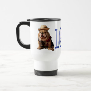 Taza de café de viaje con cachorro de Bulldog ingl