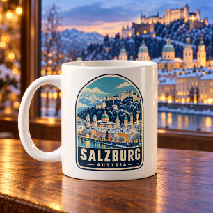 Taza de café de viaje de invierno vintage de Salzb