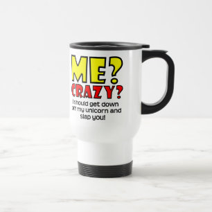Taza de café de viaje divertida y loca de unicorni