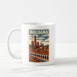 Taza de café de viaje retro de Bolonia Italia Ciud