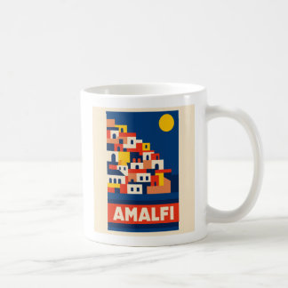 Taza de café de viaje vintage de Amalfi Italia Ret