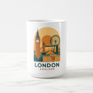 Taza de café de viaje vintage Londres Inglaterra –