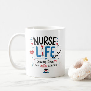 Taza de café de vida de enfermera Regalo divertido