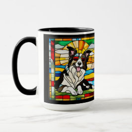 Taza de café de vidrio emplomado con adorable Bord